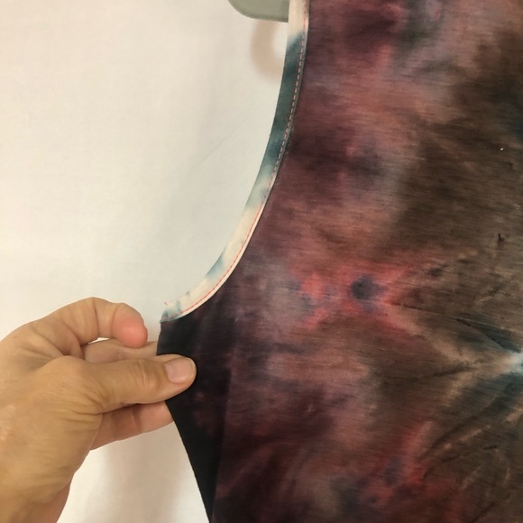 Woosea Dress Maxi Tie Dye Sleeveless Beachy Casual V Neck High Waist w/Band - Picture 5 of 10